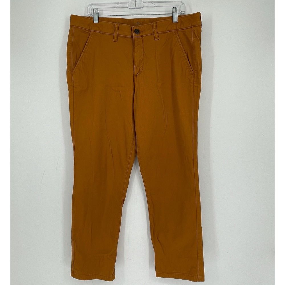St. John's Bay Women's Orange Girlfriend Stretch Chino Trouser Pants Size 14